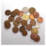 Lot Of 25 Foreign Coins UNSEARCHED