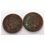 (2) Indian Head Cents 1887 & 1888 (Better Dates)