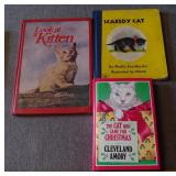 Vintage Hard Cover Books, 1967 & 1975 (2 Books Used) & (1 Book New)1987-Cats Christmas