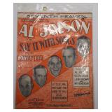 Vintage 1929 Al Jolson "Say It With Songs" Sheet Music From The Movie Seventh Heaven