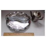 Vintage Aluminum Tray (Approx 11") & Oneida (18/8) Stainless Steel Pitcher (Approx 5")