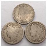 (3) Liberty Head V Nickels