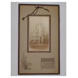 1912 Calendar & Pressed Artwork Of The Lincoln Monument In Chicago