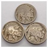 (3) Buffalo Nickels