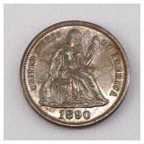 Beautiful (Choice Uncirculated) 1890 Seated Liberty Silver Dime