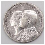 1964 Greece 30 Drachmas Silver Royal Marriage Commemorative Coin AU