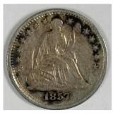 1857 Seated Liberty Silver Half Dime