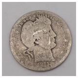1911 Barber Silver Quarter Dollar