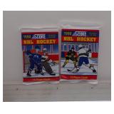 Two 1990 Score Premier Edition NHL Hockey Card NEW Sealed Packs, "15 Cards Per Pack"