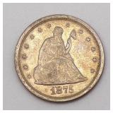 RARE & Beautiful 1875-S Twenty-Cent Piece BU (Full Of Luster)
