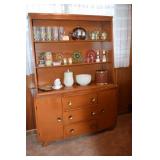 Mid Century China with Glass behind cabinet