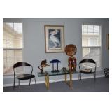 Modern Lamp, Wood Eagle, Mid C Chairs, Pelican