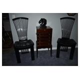 Black Lacquer Chairs Silverware SP Chest