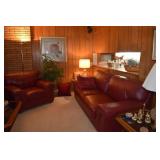 sofa, chair, lamp, art