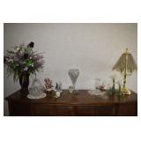 Crystal, lamp, Flowers