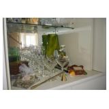 Art Glass Green Vase Stemware