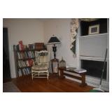 Chair Bookcase Books Lamps Bench