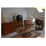 Dresser, Lamp, Oval Brass Table Dresser, Lamp, Oval Brass Table