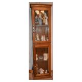 Curio with Christmas Santas, Precious Moments