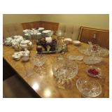 Dining Table and glassware