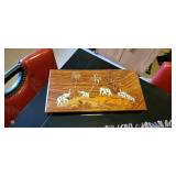 Wood and Elephant wall placque