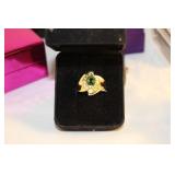 Diopside 14K Ring with Diamonds