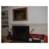 Framed Oil & Radio Flyer Wagon