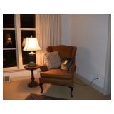 Lamp & Wing Back Chair
