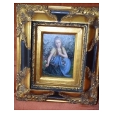 YOung Girl with Flower in Blue