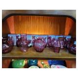 assorted Pilgrim Cranberry Glass