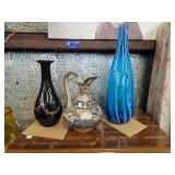 Mexican Pottery Pitcher / Glass Vases