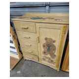 Vintage Hand Painted Nursery Dresser