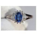 SAPPHIRE RING DIAMOND PLATINUM 1.07CTW BLUE  https://www.liveauctioneers.com/item/147048308_sapphire