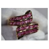 RUBY RING 14K YELLOW GOLD NATURAL R1.20ctw CHANNEL SET ESTATE FINE JEWELRY GEMS  https://www.liveauc