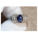 SAPPHIRE DIAMOND RING 18k GOLD S1.50ct D.50ctw  https://www.liveauctioneers.com/item/147048269_sapph