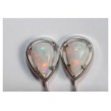 OPAL EARRINGS 14K WHITE GOLD PEAR CUT NATURAL   https://www.liveauctioneers.com/item/147048328_opal-