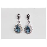 AQUAMARINE EARRINGS DIAMOND 18k GOLD A1.1ct D.34  https://www.liveauctioneers.com/item/147048327_aqu