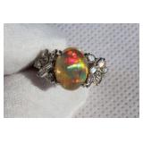 OPAL RING DIAMOND 18K WHITE GOLD OPAL O2.14CT D.30  https://www.liveauctioneers.com/item/147048331_o