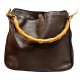 GUCCI LEATHER BAMBOO HANDLE BAG PURSE