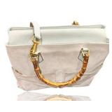 GUCCI BAMBOO SUEDE LEATHER BAG