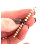 SAPPHIRE PEARL GOLD BROOCH