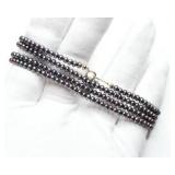 18K GOLD BLACK PEARL NECKLACE