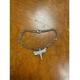 Sterling Silver Rolo Chain Clear CZ Dragonfly Charm Bracelet