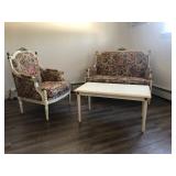 Floral Sette with chair and 2 tables