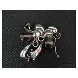 Sterling Brooch Obsidian - Piedra Y Plata Martinez 