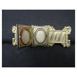 Gold Wash Sterling Locket  / Brooch Victorian