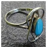 Vintage 925 Artist Design from Mexico Turquoise Ring
