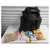 Large Everest black camping backpack with some accessories