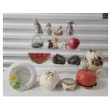 Porcelain and bisque trinkets galore