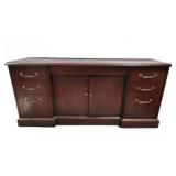 Vintage walnut office Credenza or Lateral File Cabinet